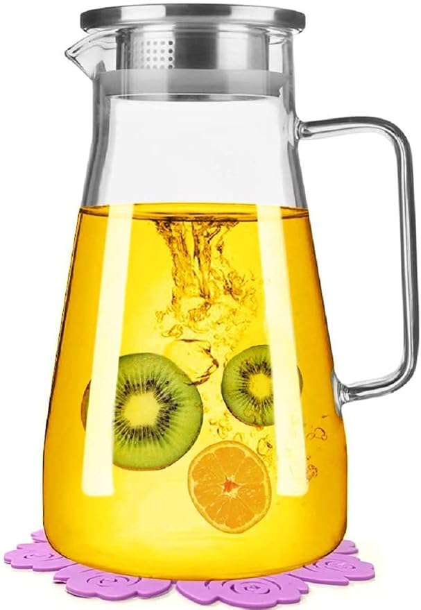 Buy Italian Glass jug Pitcher with with lid iced Tea Pitcher Water jug