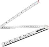Faithfull Folding Rule 1 Metre White ABS Plastic with Metric Imperial view 1