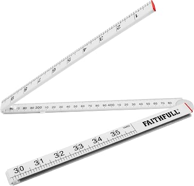 Faithfull Folding Rule 1 Metre White ABS Plastic with Metric Imperial