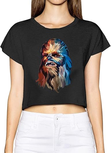 Amazon.com: Chewbacca Women's Shirt Top Leaking Belly Button Round Neck