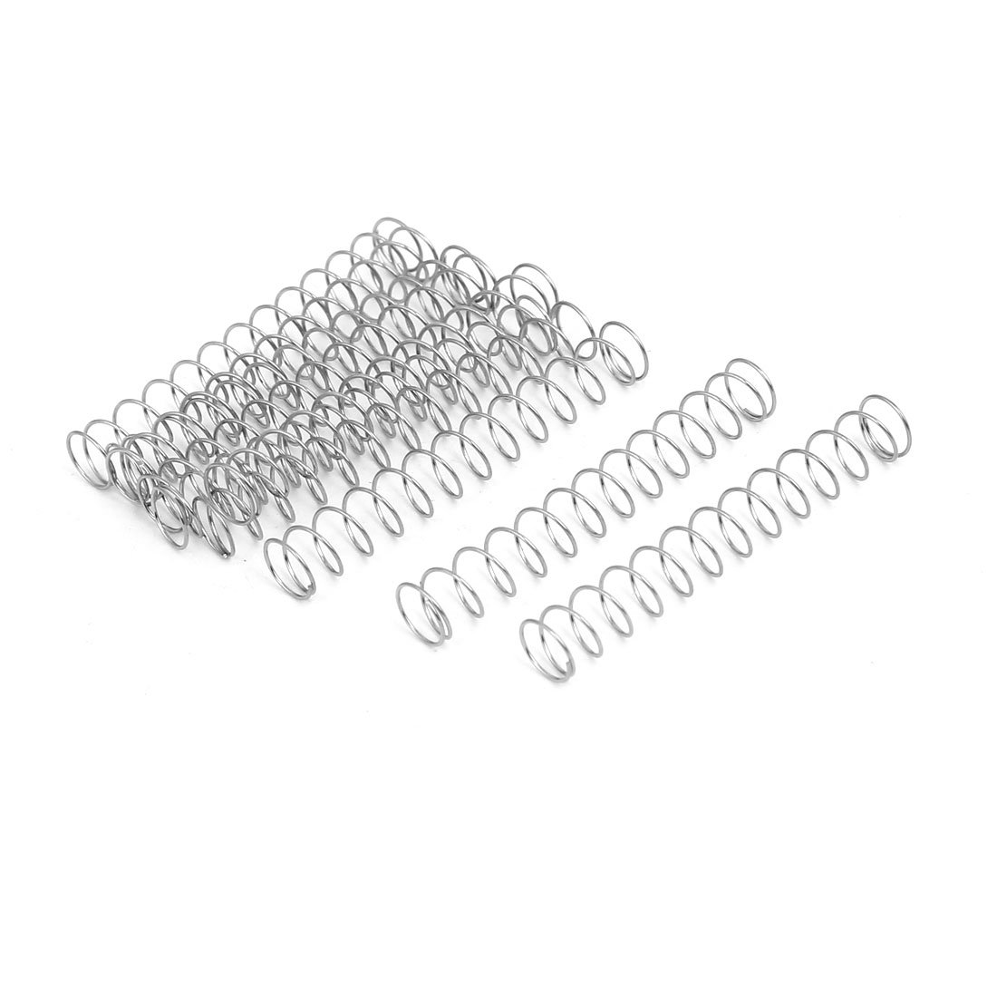 sourcingmap Compression Spring,304 Stainless Steel,6mm OD,0.4mm Wire Size,40mm Free Length,Silver Tone,10Pcs