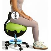 Aeromat Elite Yoga Ball Chair Active Sitting &amp; Adjustable Height 250lbs Cap | Lockable Wheels, Ergonomic Desk Chair, Anti-Burst Removable Ball. Posture Strengthening, &amp; Core Relief, for Office &amp; Home Use