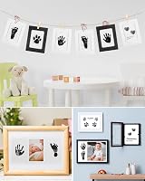 MOXTOYU Baby Handprint & Footprint Kit 3 Inkless Pads 6 Frames Clips view 7