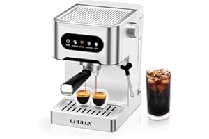 CHULUX Touchscreen Espresso Machine with Steam Wand, 20 Bar Cold Brew Espresso Coffee Maker with 50oz Water Tank for Cappucino, Latte, Americano
