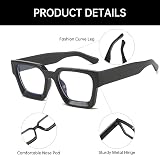 YAMEIZE Blue Light Blocking Glasses Square Eyeglasses for Men & Women view 3