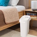 Caxmtu 10L Small Plastic Bathroom Bin with Handles 2 Pack White view 2