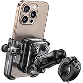 Lamicall Motorcycle Phone Mount Holder - [All Metal] [Anti Shake] [Extendable Arm] Bike Phone Holder Handlebar Clamp, Bicycle Cell Phone Mount, Gifts for iPhone 17 16 Pro Max, Galaxy, 4.7-7.2" Phones