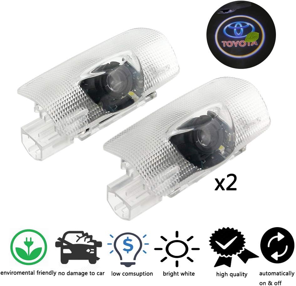2 Pcs LED Door Light Logo Projector Ghost Shadow Welcome Lamp for Toyota