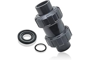 BOLTIGEN PVC True Union Check Valve, 1'' Slip Swing Full Port Utility Valve for Backflow Prevention