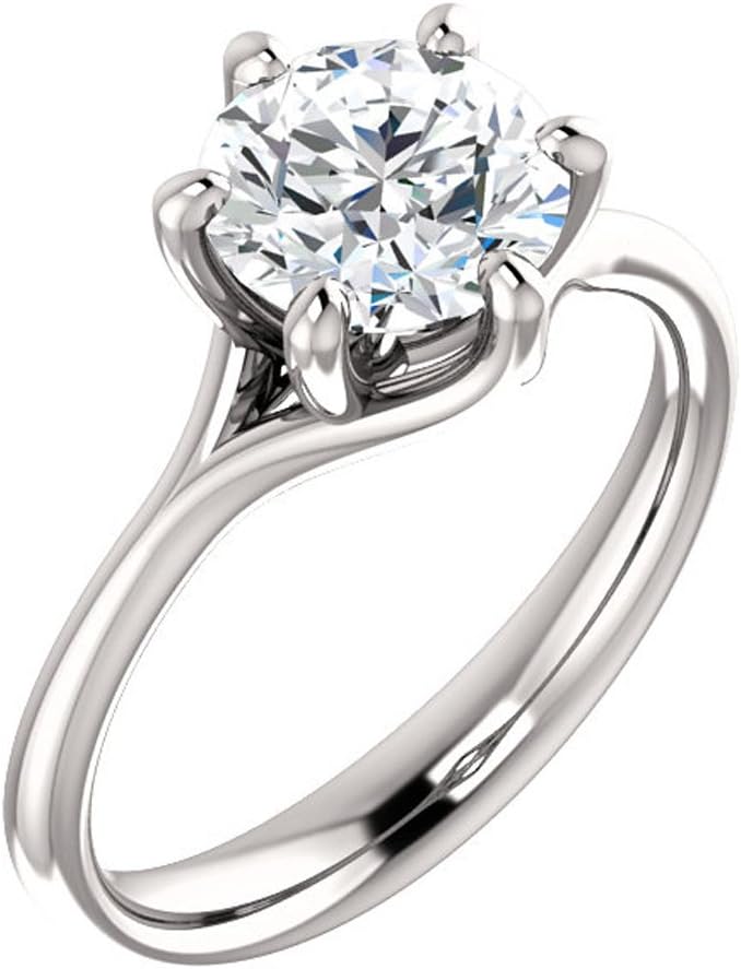 GNGJewel Forever One Moissanite (GHI) Engagement Ring in Solid 14k Gold