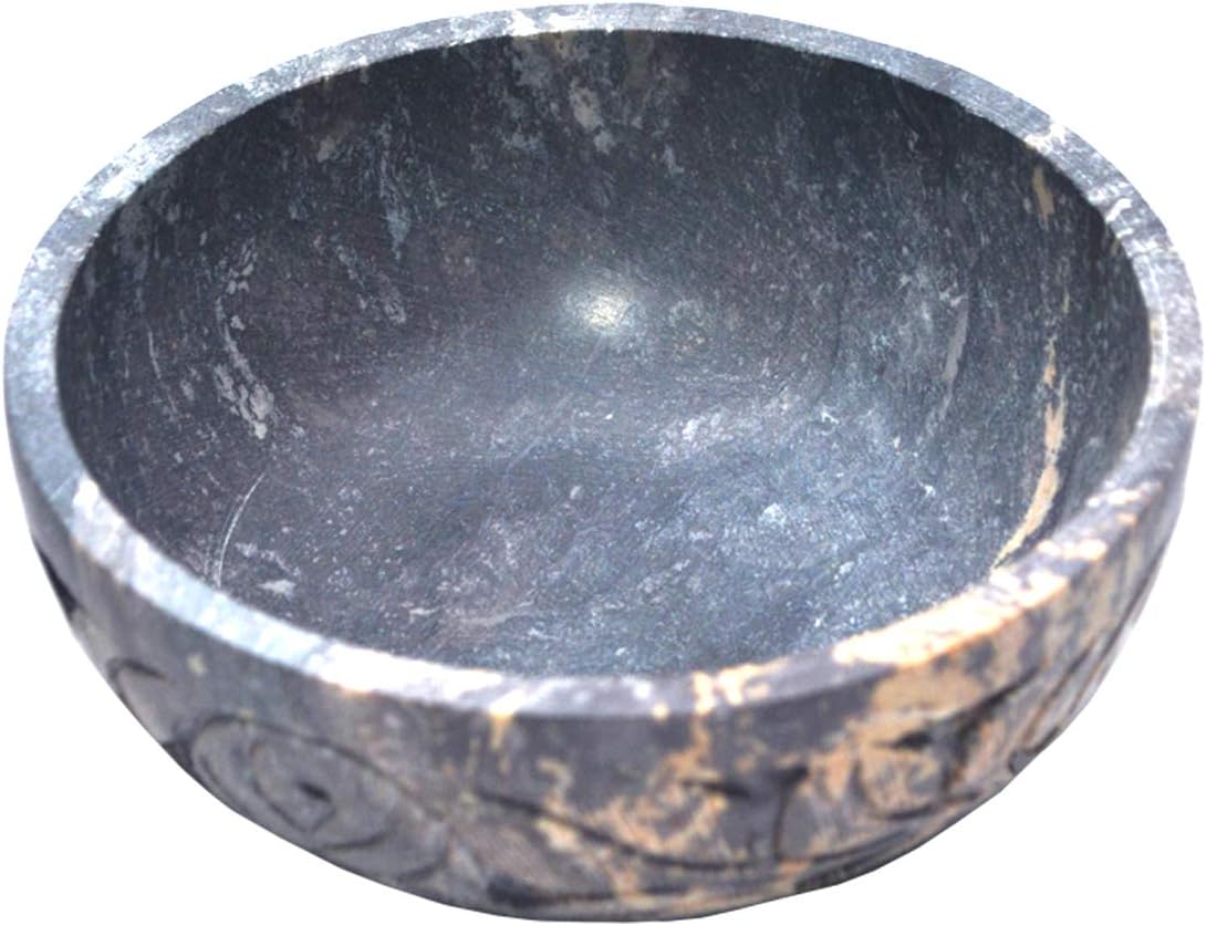 Indus Lifespace Soapstone Scrying and Smudge Bowl Hand-Carved Ritual Bowl for Smudging Divination, Incense Burning (5" x 5" x 2") - Image 3