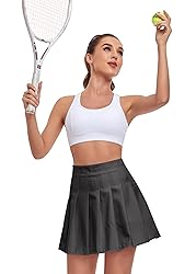 Tivifox Pleated Skirts for Girls Dark Grey Tennis