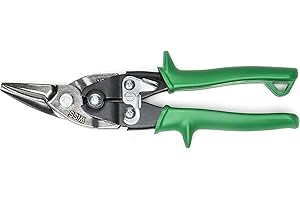 Crescent Wiss 9-3/4" Compound Action Straight & Right Cut Aviation Snips Tool - Heavy Duty Metal Cutter Scissors - M2R