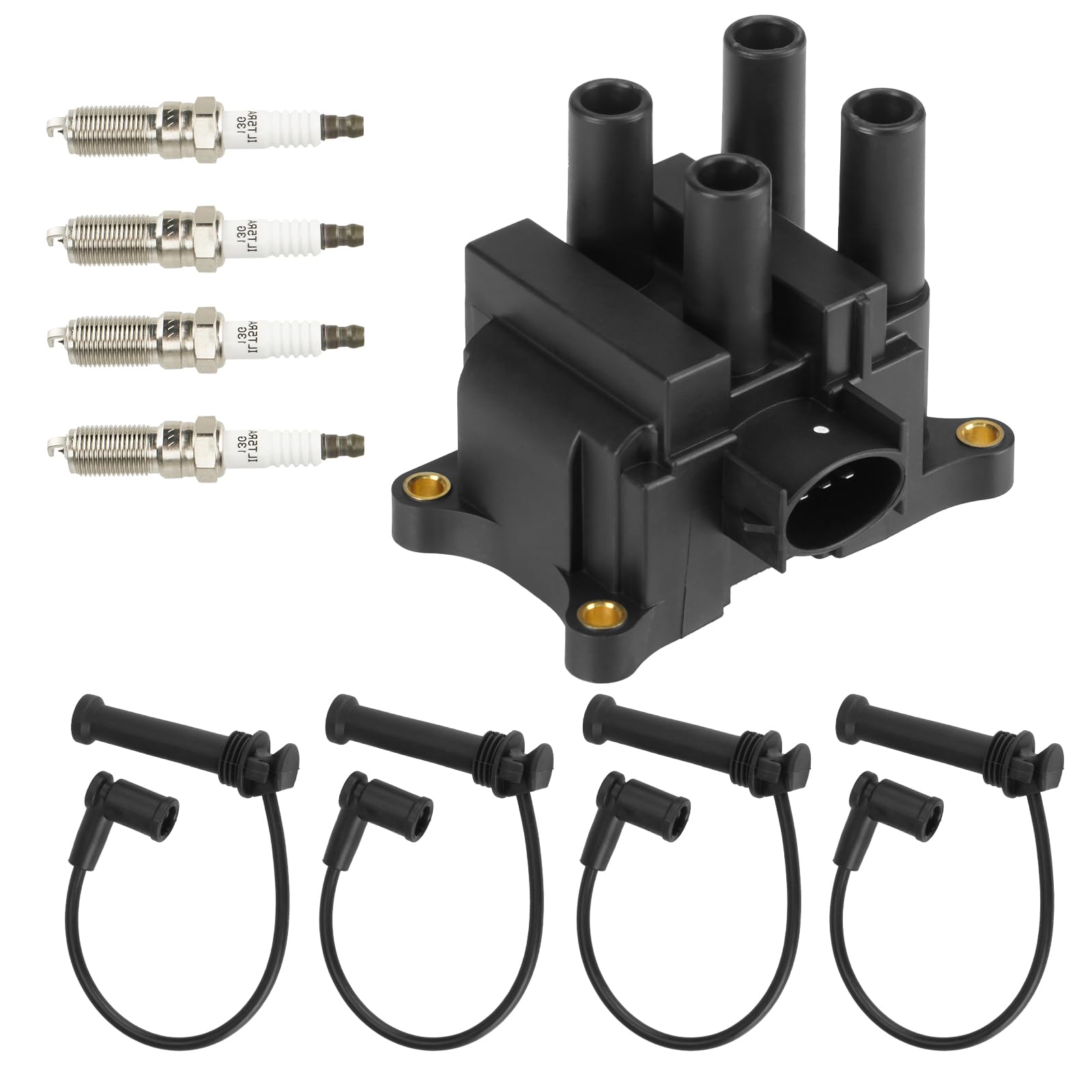 Photo 1 of Hurotoms Ignition Coil Pack with 4PCS Iridium Spark Plug and 4PCS Wires Compatible for Ford Escape Focus Contour Mazda Tribute Mercury Mystique 2.0L L4, Replace for FD497 DG474 DG489 DG506