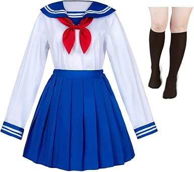 Amazon Com Japanese School Girls Uniform Sailor Navy Blue Pleated Amazon Com Japanese School Girls Uniform Sailor Navy Blue Pleated