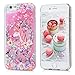 iPhone 6 case, iPhone 6S Case (4.7), Mavis's Diary Bling Glitter Sparkle Flowing Liquid Quicksand Moving Sequins Protective Hard PC Back Cover with Soft TPU Rubber Frame - Painted Unicorn Flower