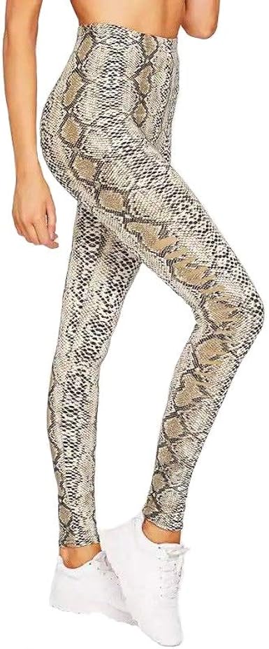 high waist snake print pants