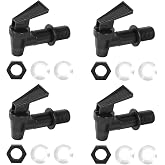 4 PCS Replacement Cooler Faucet Spigot, Leakproof Plastic Tap Set for Beverage Dispensers, Water Coolers &amp; Jug, Black Multi-Use Water Spigot