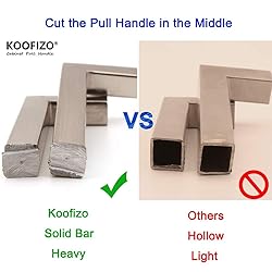 KOOFIZO Solid Square Bar Cabinet Handle - Black