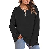 CARCOS Plus Size Sweaters for Curvy Women Long Sleeve Cable V Neck Sweater Knit Pullover Preppy Style Fall Winter XL-5XL