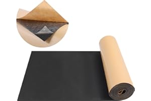 FONUNO Foam Padding Sheets with Adhesive Foam Insulation Neoprene Sheets Closed Cell Insulation Neoprene Rubber Roll for Gaskets Liner Crafts DIY Projects, Black, 12" Wide x 59" Long x 1/16" Thick