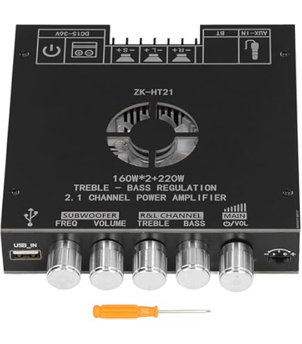 Scheda Amplificatore Bluetooth 2.1 Canali 540W – Modulo ZK-MT21 Con Alti E Bassi Regolabili – 12-24V - 3