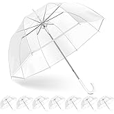 Clear Bubble Umbrella Wedding, High-Visibility Transparent Rain Umbrellas Bulk, Windproof Large Clear Umbrella, Firm and Durable, Dome Umbrellas for Wedding Bride Groom Photography Golf Outdoor