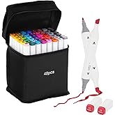 Kebuye Alcohol Based Markers 48 Colors, Dual Tip Art Sketch Markers, Drawing Pens Permanent Markers for Adult Kids Artist Coloring