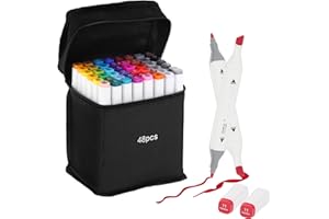 Kebuye Alcohol Based Markers 48 Colors, Dual Tip Art Sketch Markers, Drawing Pens Permanent Markers for Adult Kids Artist Coloring
