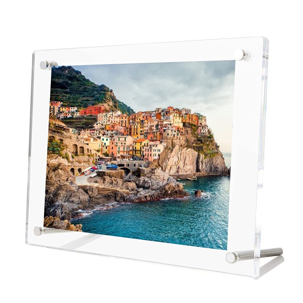 Oranlife Acrylic Photo Frame, Premium Clear A4 Picture Frames, Photo Frame A4 Letter Size Decorative Poster Frame Desktop Display