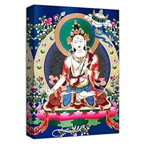 Canvas Wall Art Buddha Mural Tibet Thangka Painting Artwork for Home Prints Framed - 12x18 inches