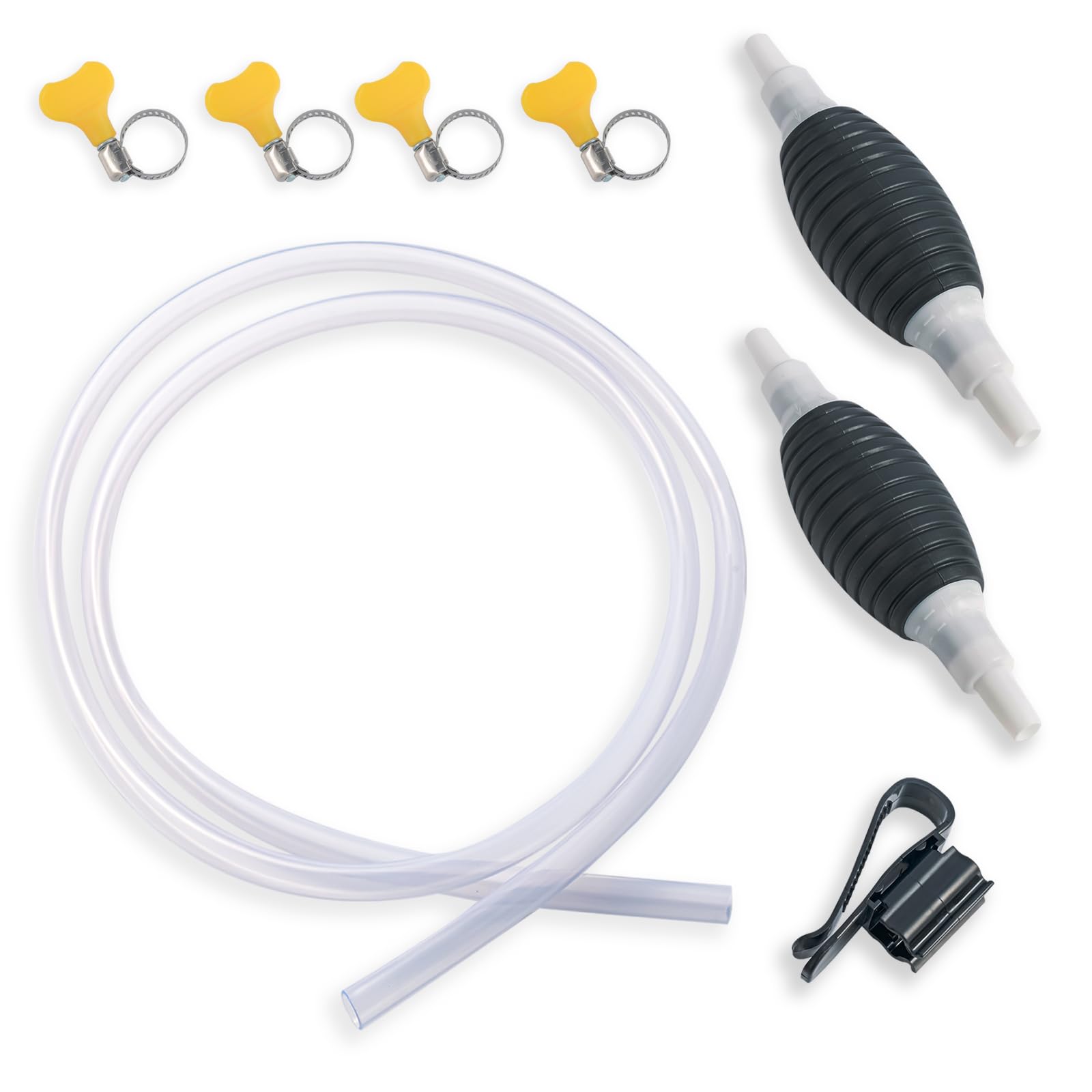 Photo 1 of Snwoygr Siphon Pump, Enlarged Caliber Siphon Fuel Hand Pump with 6.6 Ft Durable PVC Siphon Hoses, Third Generation Gas Siphon Pumps with Return Valve for Gasoline, Oil, Diesel, Water, Liquid, Fluid