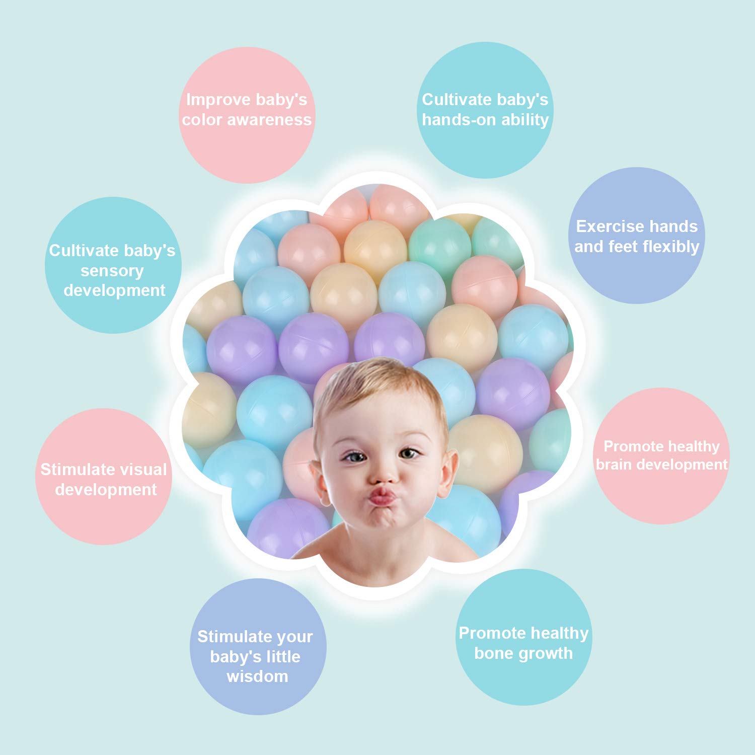 TRENDBOX Ocean Ball (Ship from USA) for Babies Kids Children Soft Plastic Birthday Parties Events Playground Games Pool