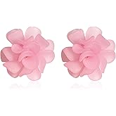 YISXVD Boho Flower Earrings for Women Vintage 3D Handmade Petal Dangle Drop Stud Earrings Vacation Wedding Jewelry