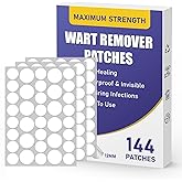 WABRINY Maximum Strength Wart Remover Patches, Hydrocolloid Invisible Sticker for Face, Feet, Hands – Waterproof, Fast Acting, Invisible Protection, 144 Patches