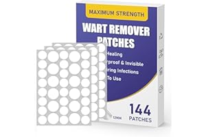 WABRINY Maximum Strength Wart Remover Patches, Fast & Easy Operate Hydrocolloid Waterproof Invisible Sticker, Skin Care Removal Patches for All Skin Types, 144pcs-WY