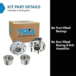 TRQ Wheel Hub Bearings Assembly Set Compatible with