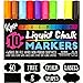 10 Premium KYNSA Chalk Markers + 40 FREE Chalkboard Labels, Reversible Tip Chalk Pens For Chalkboards, LED Board, Contact Paper, Whiteboard, Blackboard | Chalk Stickers For Labeling and Organizing