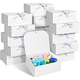 WLUSEAXI 15Pack Gift Boxes with Lids for Presents, 10x8x4 Inch | Bridesmaid Proposal Box, White Gift Boxes with Ribbon for Bride Shower, Birthday, Wedding, Party, Graduation Gift