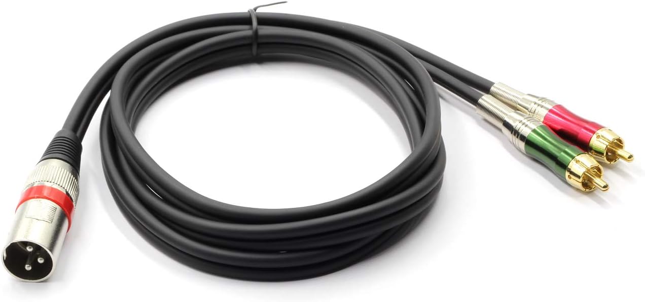 SiYear XLR to 2 x Phono RCA Plug Adapter Y Splitter Patch Cable - Image 3