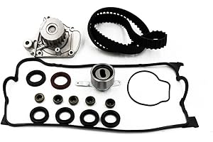 WQ W&Q AUTO PARTS Timing Belt Water Pump Fit 96-00 For Honda Civic/Civic del Sol Valve Cover Gasket Kit w/Grommets D16Y7 D16Y8 16v