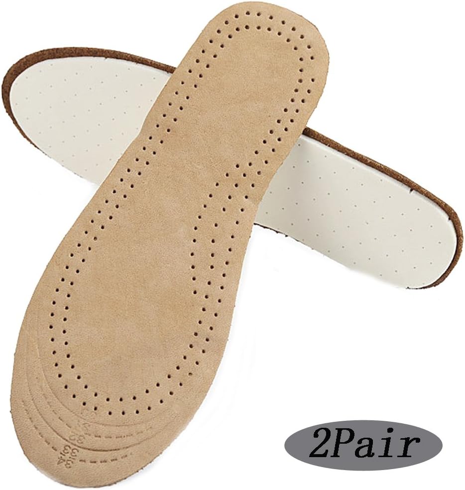 Kid's Thin Breathable Cushioning Deodorant Full Length Leather Shoe Insoles Cutting Free Size (S(24-28))