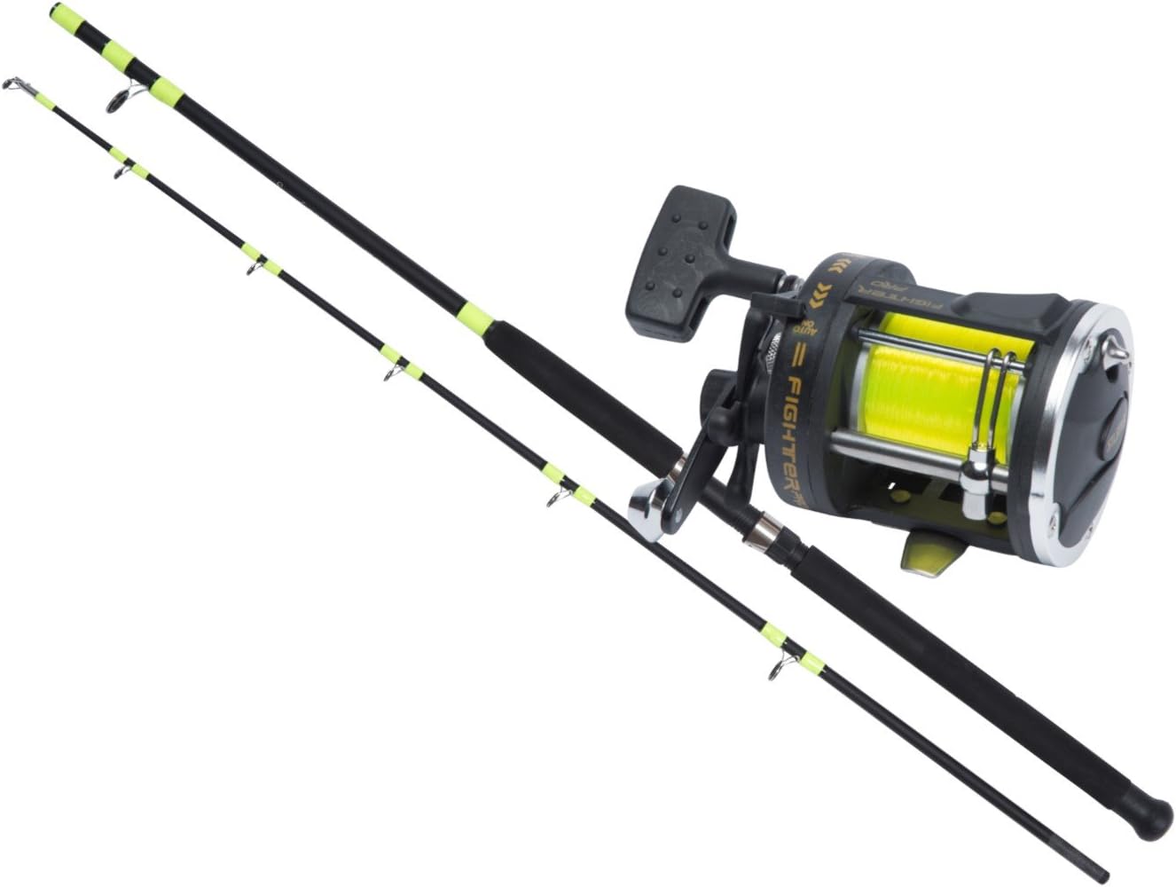 Silstar MULTIPLIER Reel (20 to 30lbs class) & FISHZONE Hi-Tech Trolling 2 Piece Boat Rod (7ft 2" / 2.20m) Fishing Combo - Suitable for Braid and Mono Lines