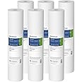 Pentair Pentek DGD-2501-20 Big Blue Water Filter, 20-Inch Whole House Sediment Filter Cartridge Replacement, Dual-Gradient Density Spun Polypropylene, 20" x 4.5", 1 Micron, Pack of 6, White