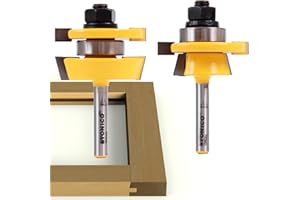 YONICO Cabinet Door Rail and Stile Router Bits Set 2 Bit Shaker 1/4-Inch Shank 12249q