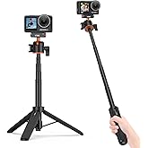 VRIG Action 5 Pro 21" Magnetic Tripod Accessories, 360° Extension Rod Mini Selfie Stick Portable Handle Grip with Cold Shoe, Quick Release Mount Compatible with DJI OSMO Action 5Pro/4/3