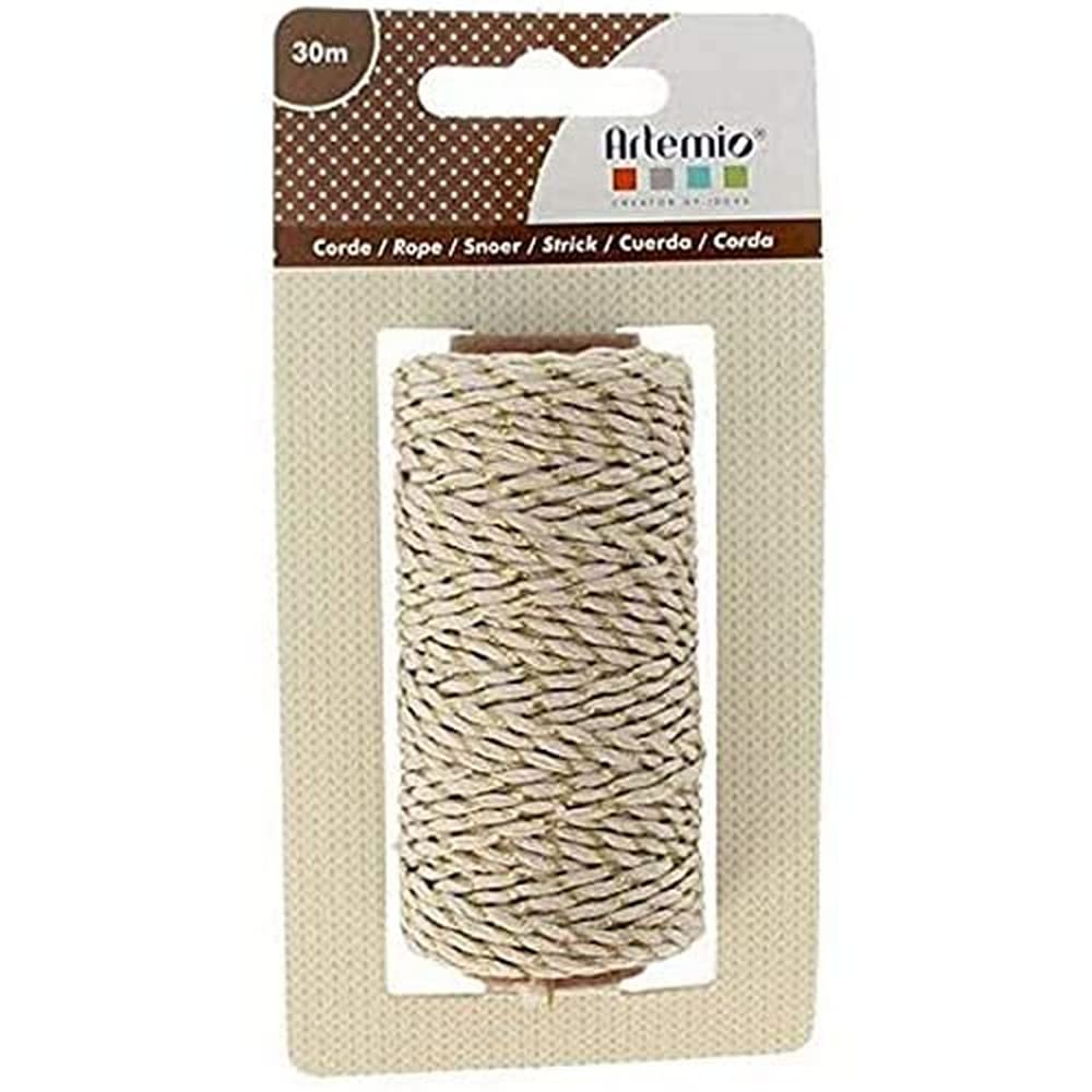 Artemio Natural Rope, Textile, beige, gold, 7 x 4 x 13.5 cm