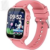 Kids Smart Watches Girls Age 6-12, 26 Games Touchscreen Kids Watch with Video Camera Music Player Learning Cards Audiostory Flashlight 12/24 hr Educational Toys Birthday Gifts for Girls Ages 6 7 8