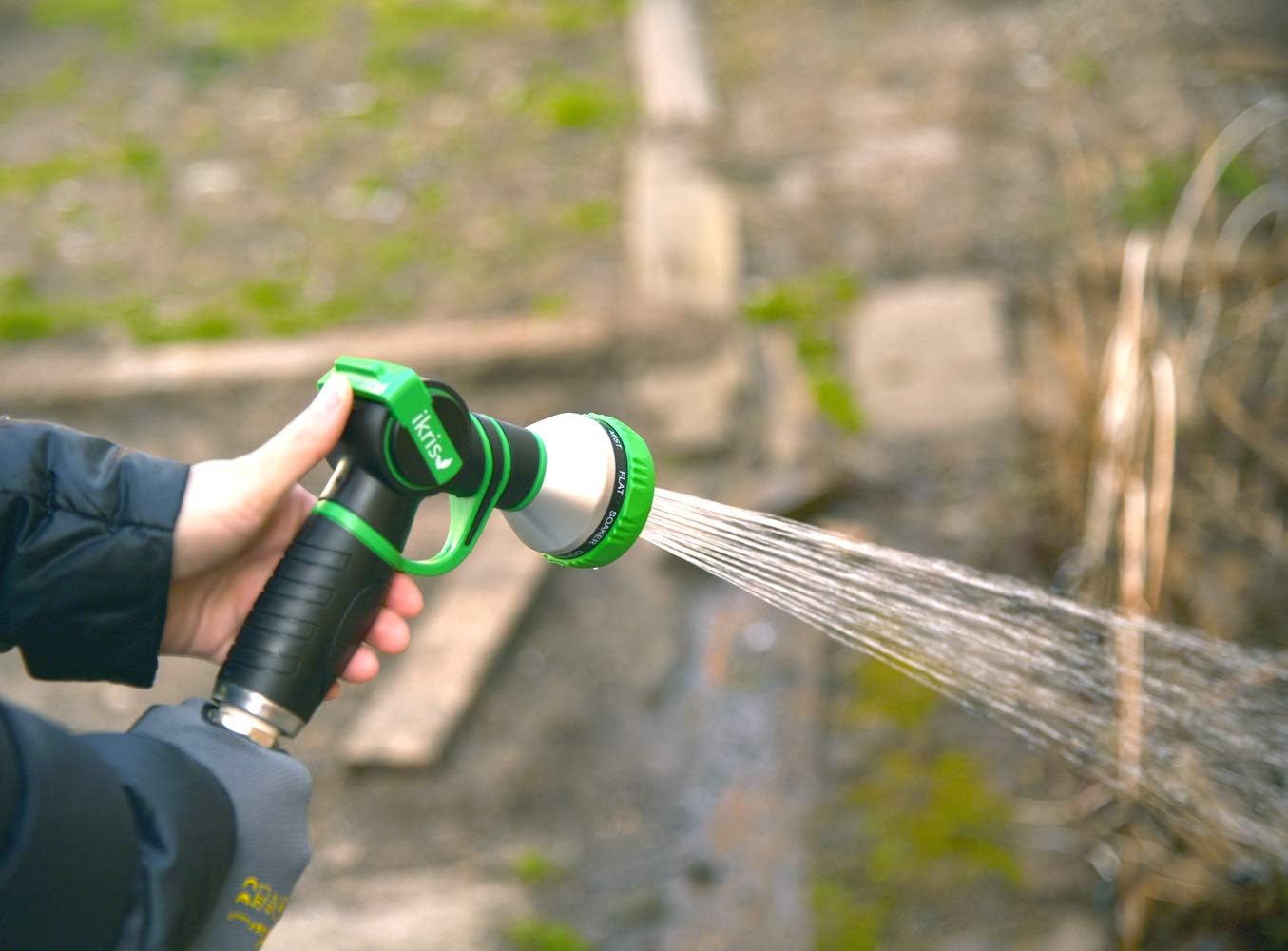 ikris One-Touch Lever Garden Hose Nozzle 9 Pattern Sprayer : Garden & Outdoor