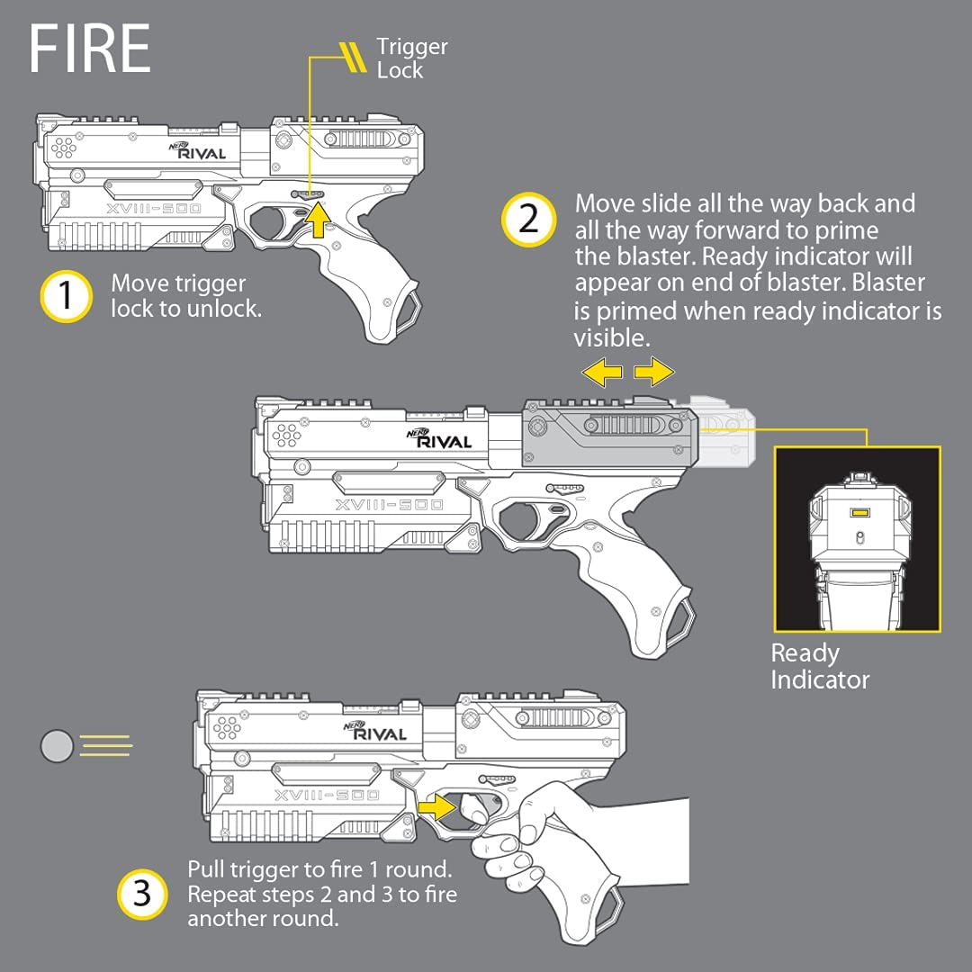 Nerf Rival Kronos XVIII-500 Blaster, Breech-Load, 5 Nerf Rival Rounds, Spring Action, 90 FPS Velocity, White Color Design, Ages 14+ (Amazon Exclusive)